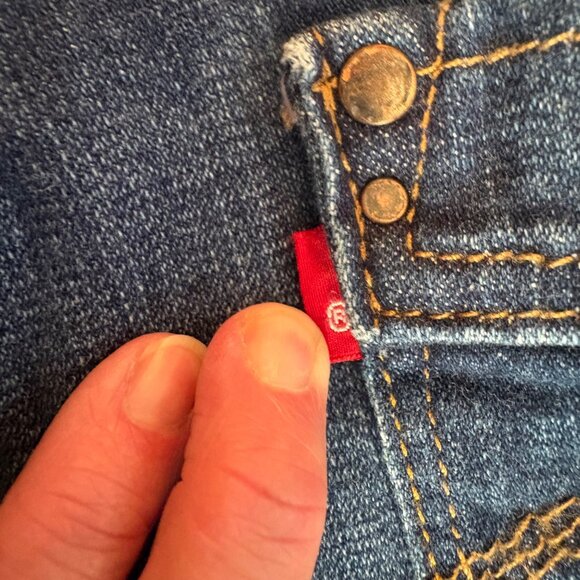 Levis Vintage Denim Capris Size 14 Mid-Rise Blue Jeans Rolled Hem Levi Strauss C - Picture 6 of 9